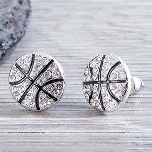 Rhinestone Basketball Earrings for Women and Girls
